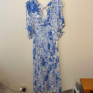 Blue and white free people dress minor defect